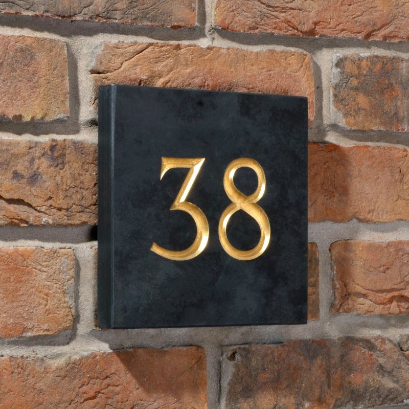Premium Smooth Slate House Number - 18 x 18cm