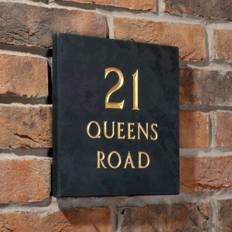 Premium Smooth Slate House Sign - 25 x 25cm