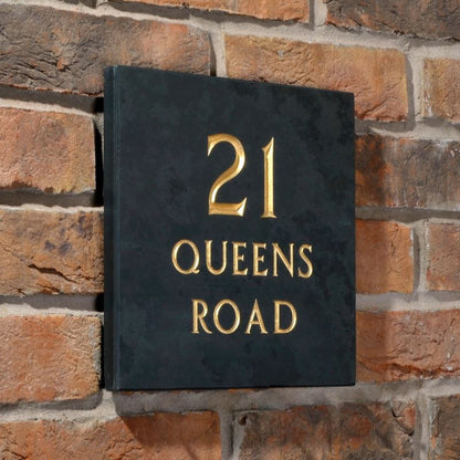 Premium Smooth Slate House Sign - 25 x 25cm