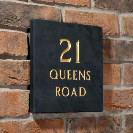 Premium Smooth Slate House Sign - 25 x 25cm