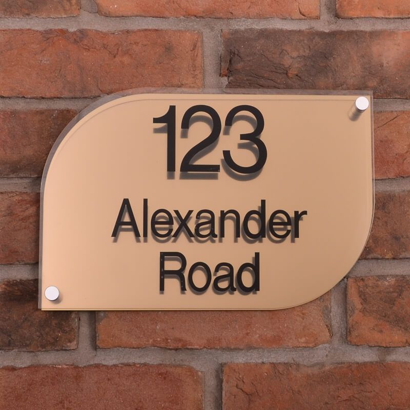 Metallic Acrylic House Signs - Half Rounded Rectangle