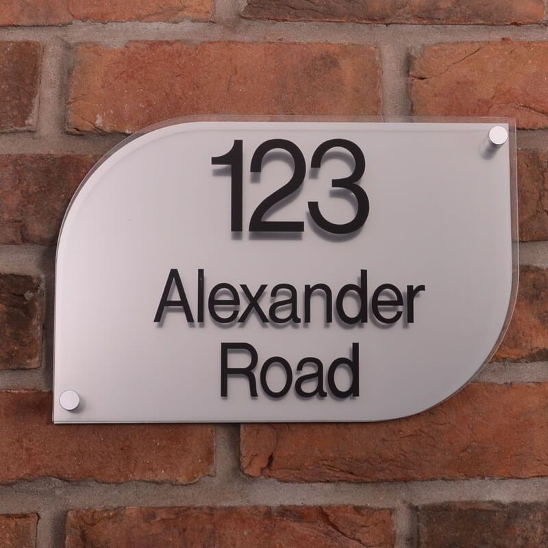 Metallic Acrylic House Signs - Half Rounded Rectangle