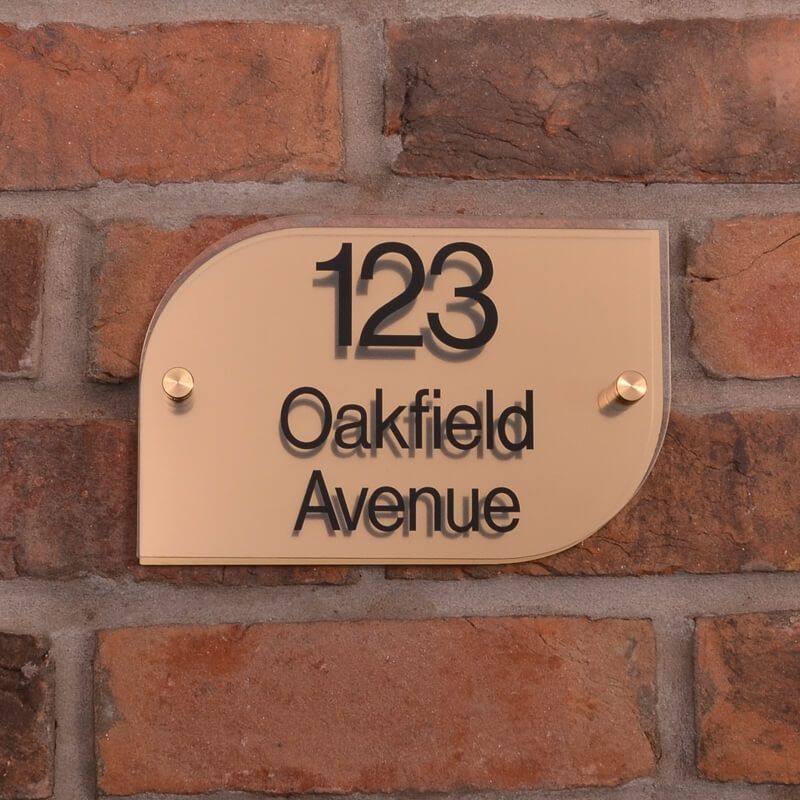 Metallic Acrylic House Signs - Half Rounded Rectangle