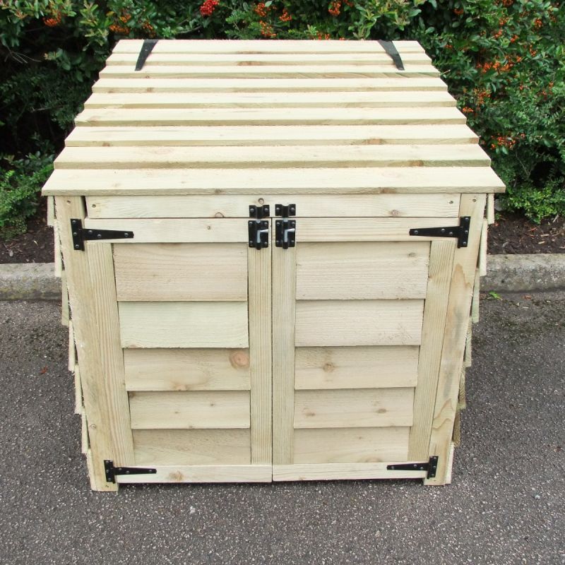 Large Wooden Log Store with Lifting Lid