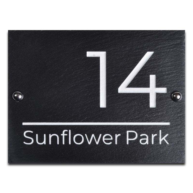 Riven Slate House Sign