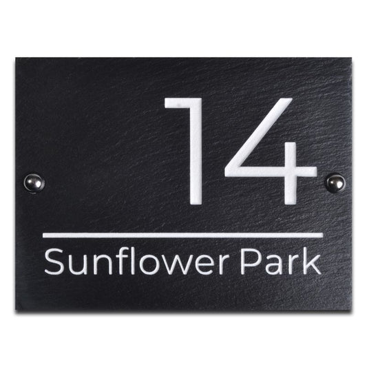 Riven Slate House Sign