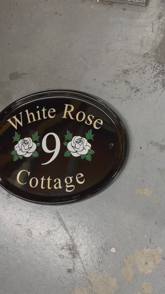 Oval Ceramic House Sign 31 x 24cm