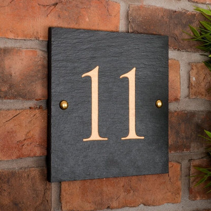 Square Riven Slate House Number - 20 x 20cm