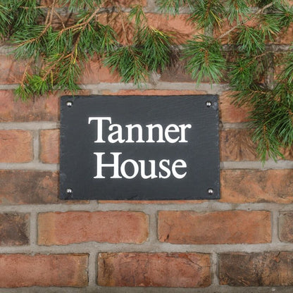 Rustic Slate House Sign