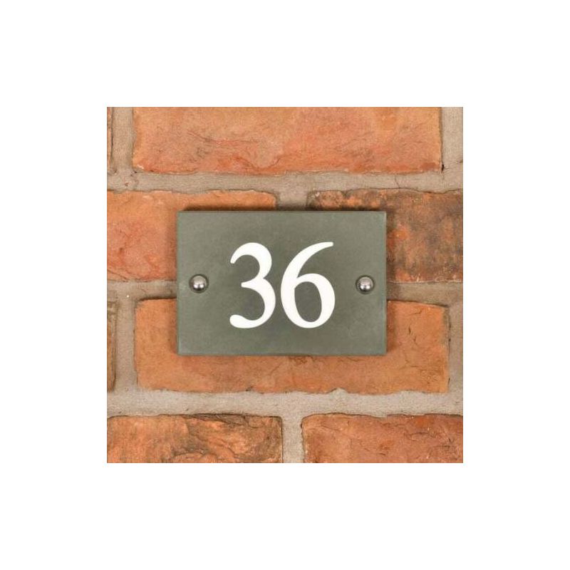 Smokey Green Slate House Number